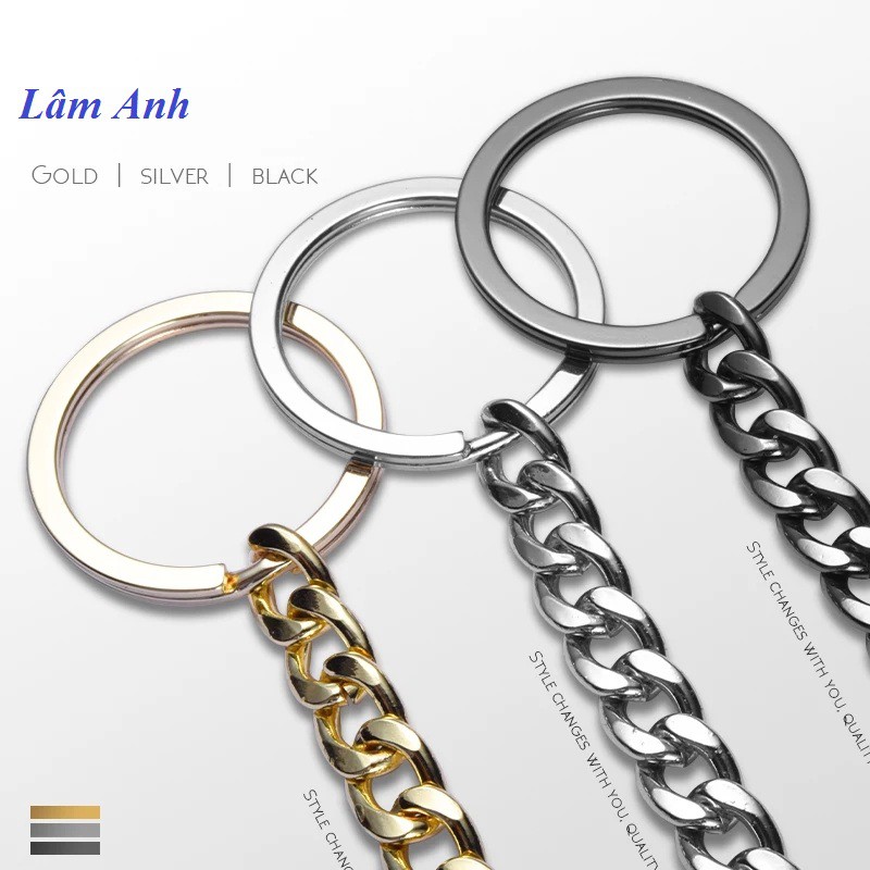 Dây Xích ,Móc Khóa  Quần 12MM Màu Bạc Sáng Bóng