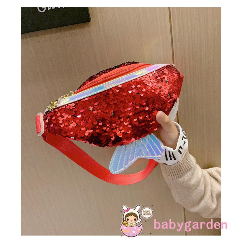 Túi đeo trước ngực đính sequin lấp lánh dành cho bé gái