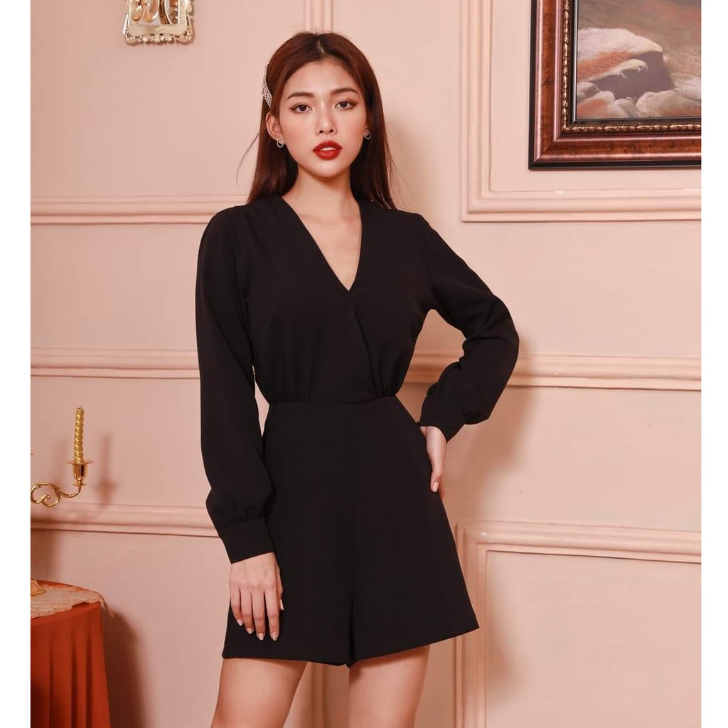 [CÓ SẴN] Jumpsuit đen tay dài hở lưng sang chảnh bigsize váy đầm nữ đẹp đi biển giá rẻ