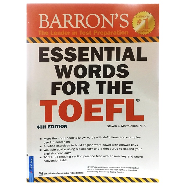 Sách Essential Words For The TOEFL  fs