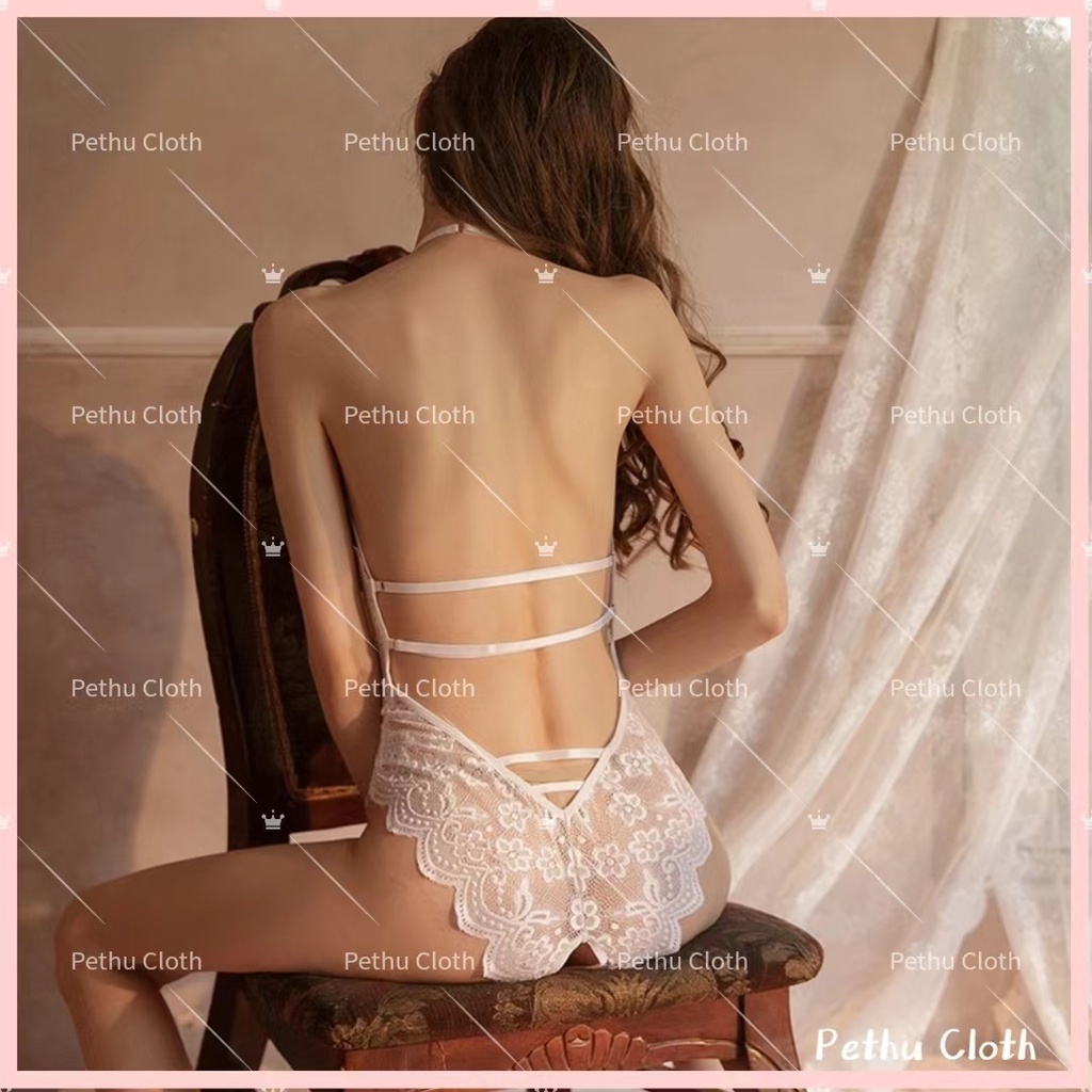 （Q1,HCM) Váy ngủ sexyBodysuit 2 dây nữ sang chảnh đan dây ren xuyên thấu kèm 40-60kg--016