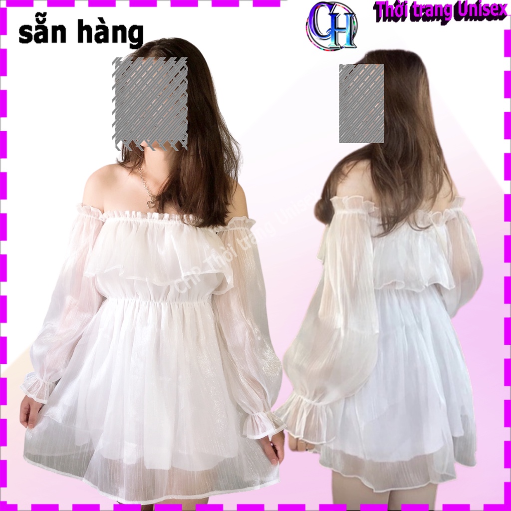 💥 GIÁ HỦY DIỆT 💥 Váy Đầm Nữ vải Tơ Ánh Trễn Vai Bèo Tay Dài Thoải Mái Mát Mẻ Cho Phái Đẹp