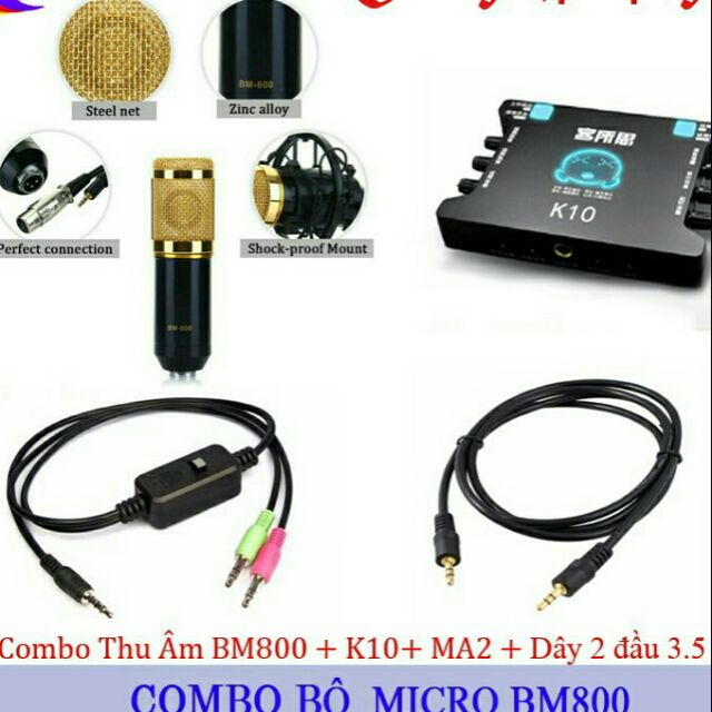 COMBO MIC THỨ ÂM BM 800 GỒM K10-BM800- MA2