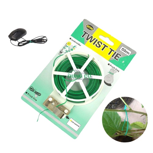 [Cần Kíp Gọn Ngay] Dây Kẽm Bọc Nhựa Buộc Đồ Đa Năng Twist Tie 50M