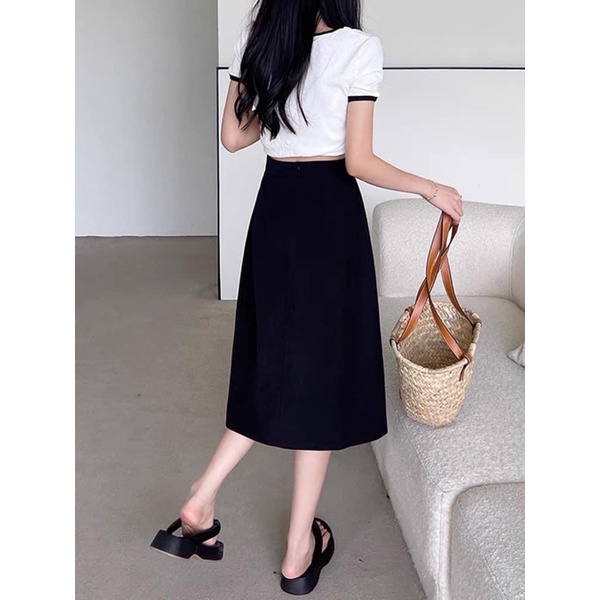 Chân váy dài xẻ tà có quần trong Bigsize 60-90 ký, thời trang nữ dành cho khách ngoại cỡ