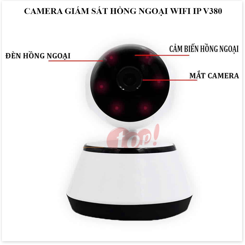 Camera Đàm Thoại 2 Chiều V380 ✔Chính Hãng✔️ Kết nối không dây qua điện thoại, Đàm thoại 2 chiều, Xoay 360.