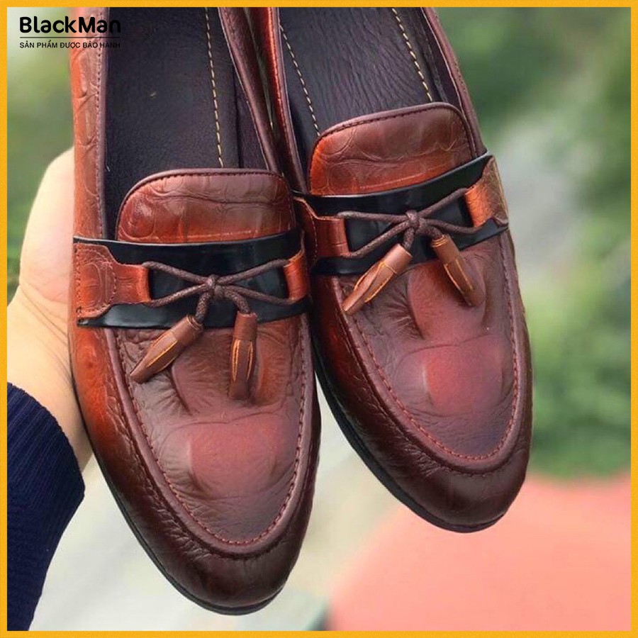 {SĂN SALE 💥 } Giày Lười Nam Da Bò Dập Vân  - ✅Băng Chuông Cao Cấp -✅ Đế Cao Su Đúc - ✅Bảo Hành Da 12 Tháng - Mã GL11 | BigBuy360 - bigbuy360.vn