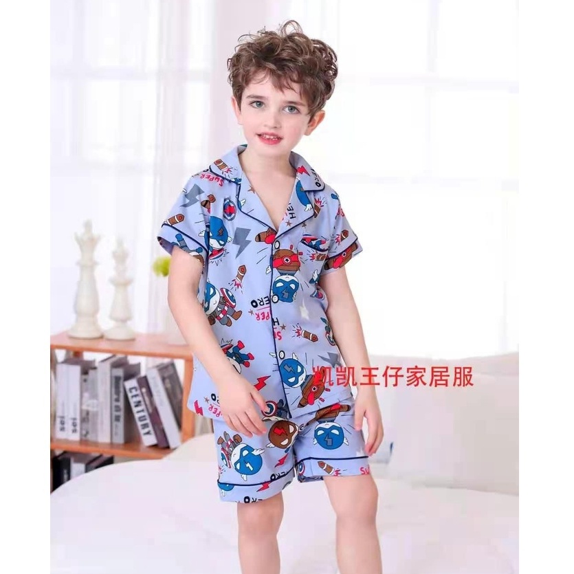 (chọn mẫu 16-25kg) Bộ Pijama kaikai xuất hàn cho bé trai 1- 8 tuổi