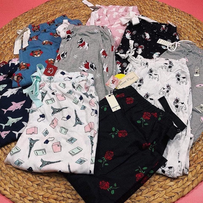 Quần Ngủ Pijama Thun F.21 Mặc Thoải Mái, Hình Hoạt Hình Nhí Dễ Thương Hàng Xuất Khẩu