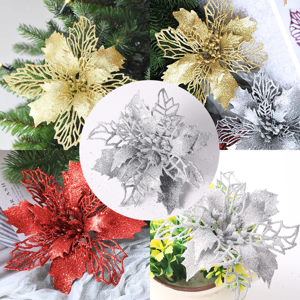 Set 5 hoa giả nhiều màu thời trang 12 cm dùng trang trí cây cho buổi tiệc