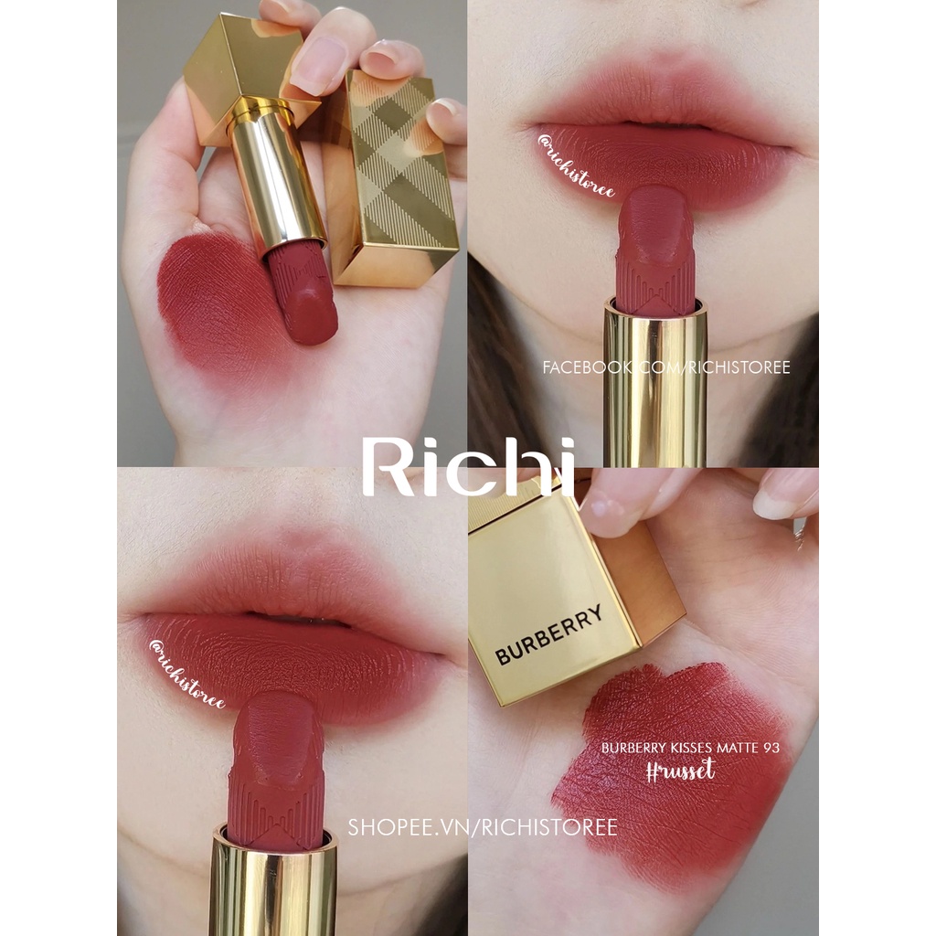 Son Burberry Kisses Matte 93 Russet vỏ vàng limited