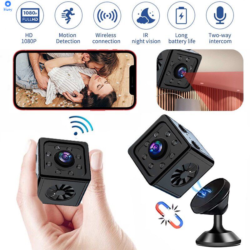 K13 Camera Mini Hd 1080P Wifi Phát Hiện Chuyển Động Tầm Nhìn Ban Đêm Bảo Mẫu Camera Giám Sát Không Dây Hành Động An Ninh Thông Minh Cam Đầu Ghi 【Bluey】