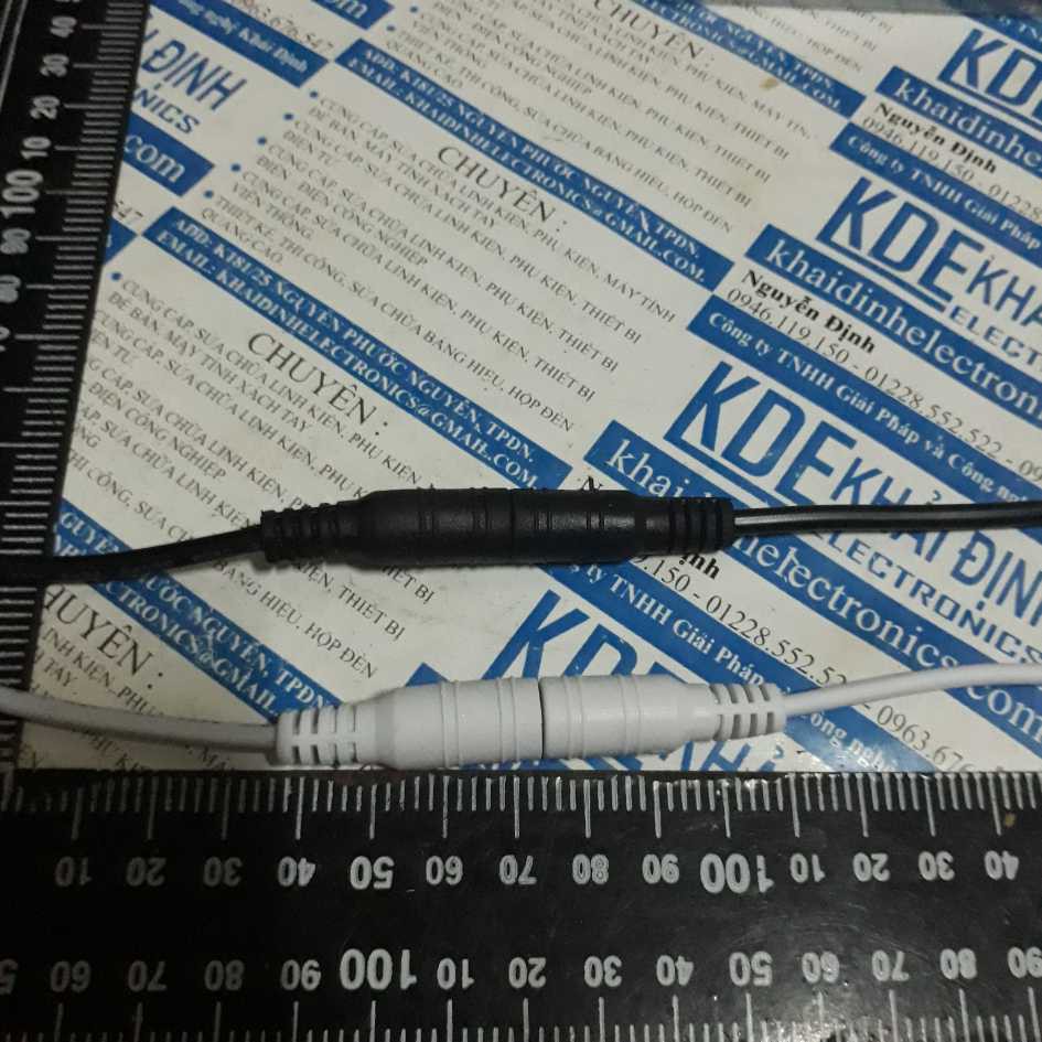 5 bộ Dây jack DC tròn 5.5*2.1mm màu đen, đầu đực+ cái kde2673