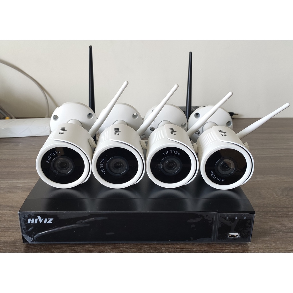 BỘ KIT WIFI HIVIZ HI-KIT904W 2.0MP 9 KÊNH - Đủ bộ 4 mắt than trụ vỏ kim loại 2.0mp, đủ phụ kiện lắp đặt - CHÍNH HÃNG | BigBuy360 - bigbuy360.vn