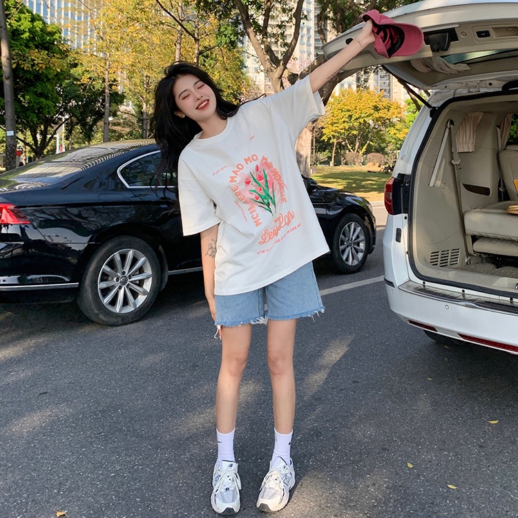 Áo Thun Nữ Ngắn Tay In Hình Thời Trang