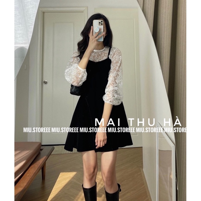 SET YẾM ÁO VOAN THÊU HOA TIỂU THƯ KÈM YẾM NHUNG HAI DÂY