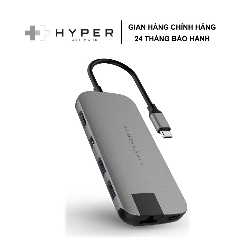 Cổng Chuyển Hyperdrive SLIM USB-C Multi Port Hub for MacBook, PC & Devices - HD247B - Hàng Chính Hãng