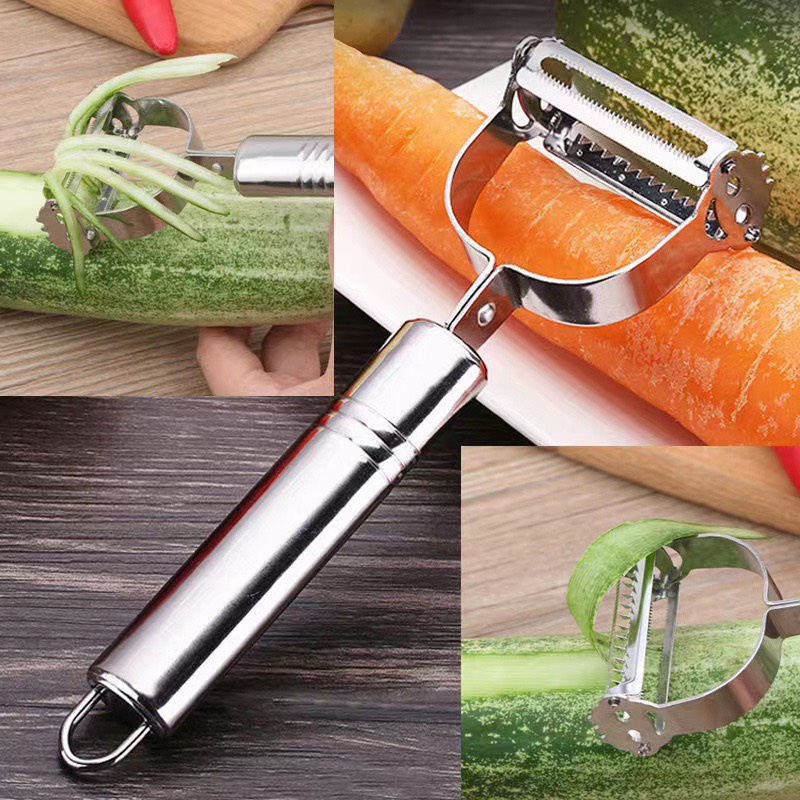 Nạo Rau Củ Inox Đa Năng 2 in 1 (Nạo củ quả và bào sợi tiện lợi)