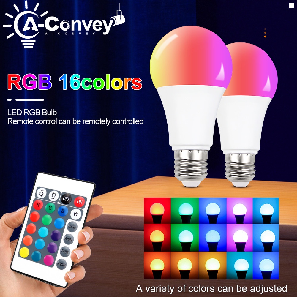 Bóng Đèn Led RGBW E27 7W 12W 15W 15W 24 Phím Điều Khiển Từ Xa AC85-265V