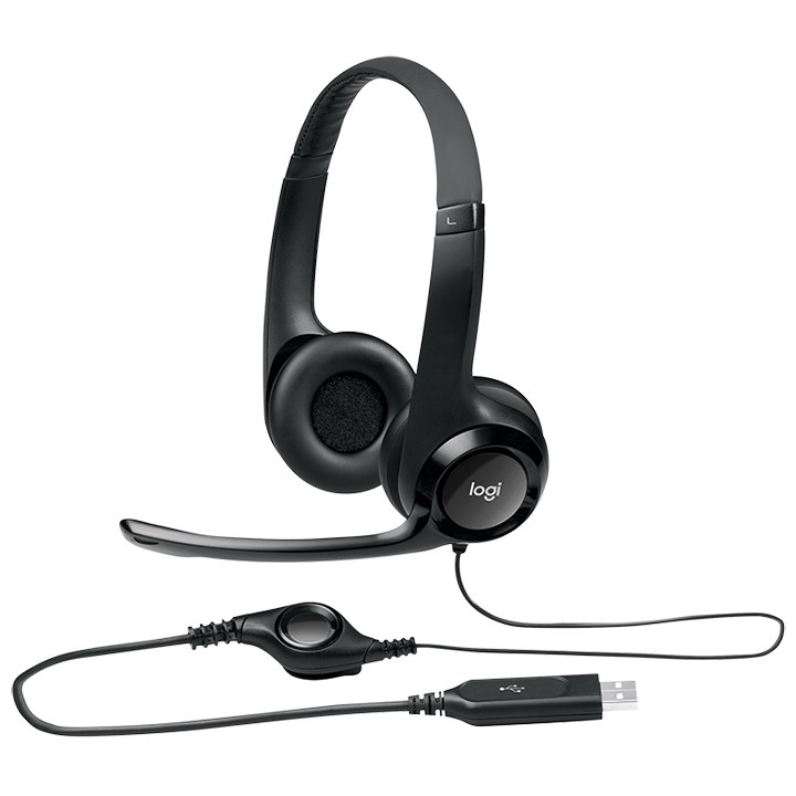 Tai nghe On-ear Logitech H390 (Đen) - Hàng Chính Hãng