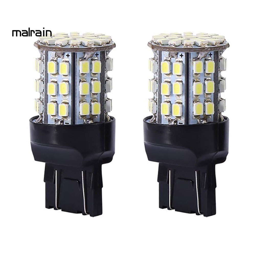 Set 2 Đèn LED Phanh Xe Ánh Sáng Trắng 6000K 12V T20 7440 7443 64 SMD