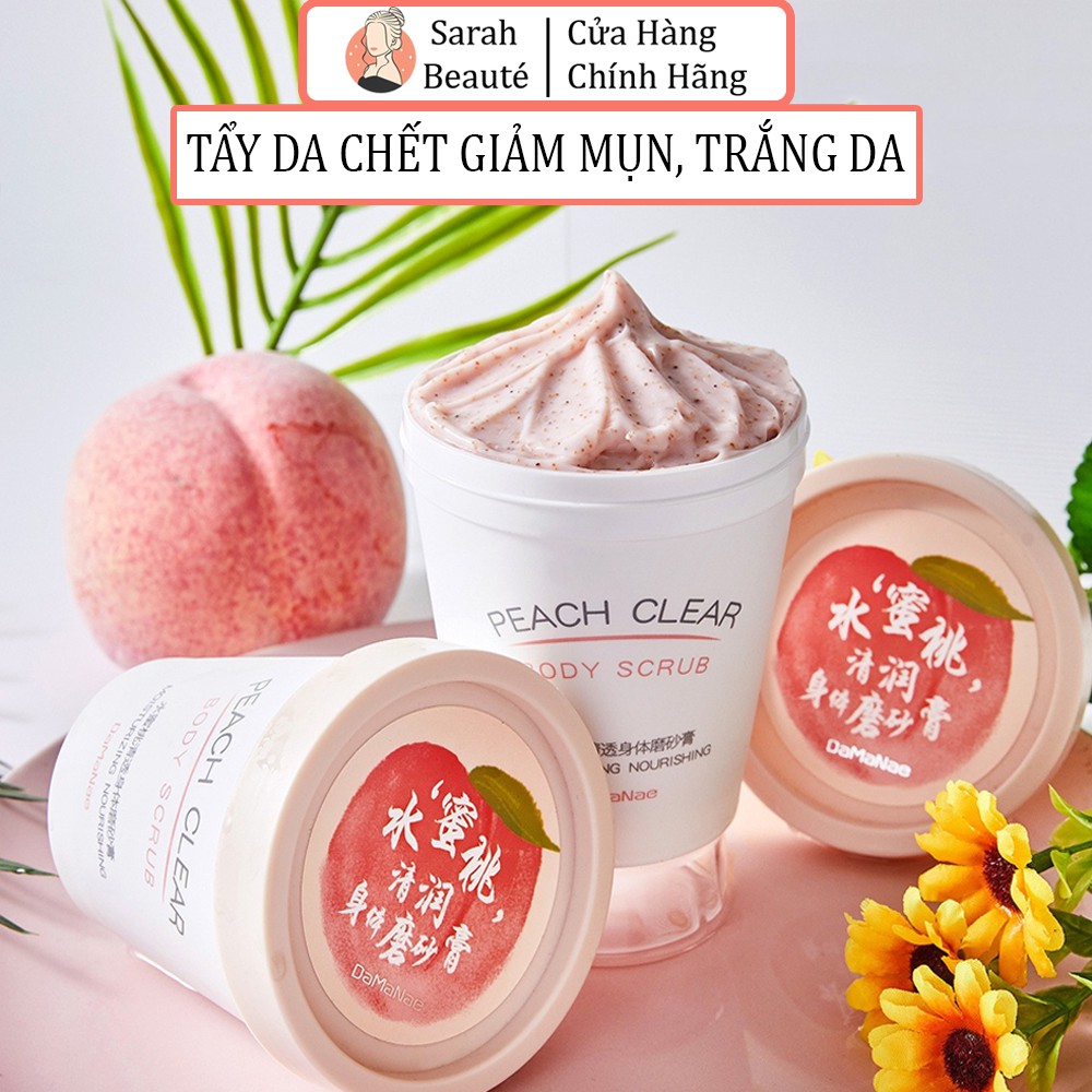 Tẩy Da Chết Giảm Mụn Trắng Da Toàn Thân Heyxi Đào Peach Clear Body 200G- Sarah Beaute MP17