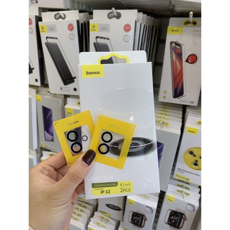 Bộ 2 Miếng Dán Bảo Vệ Camera Khỏi Trầy Xước Iphone 12/ 12 Pro Hiệu Baseus - Hàng Chính