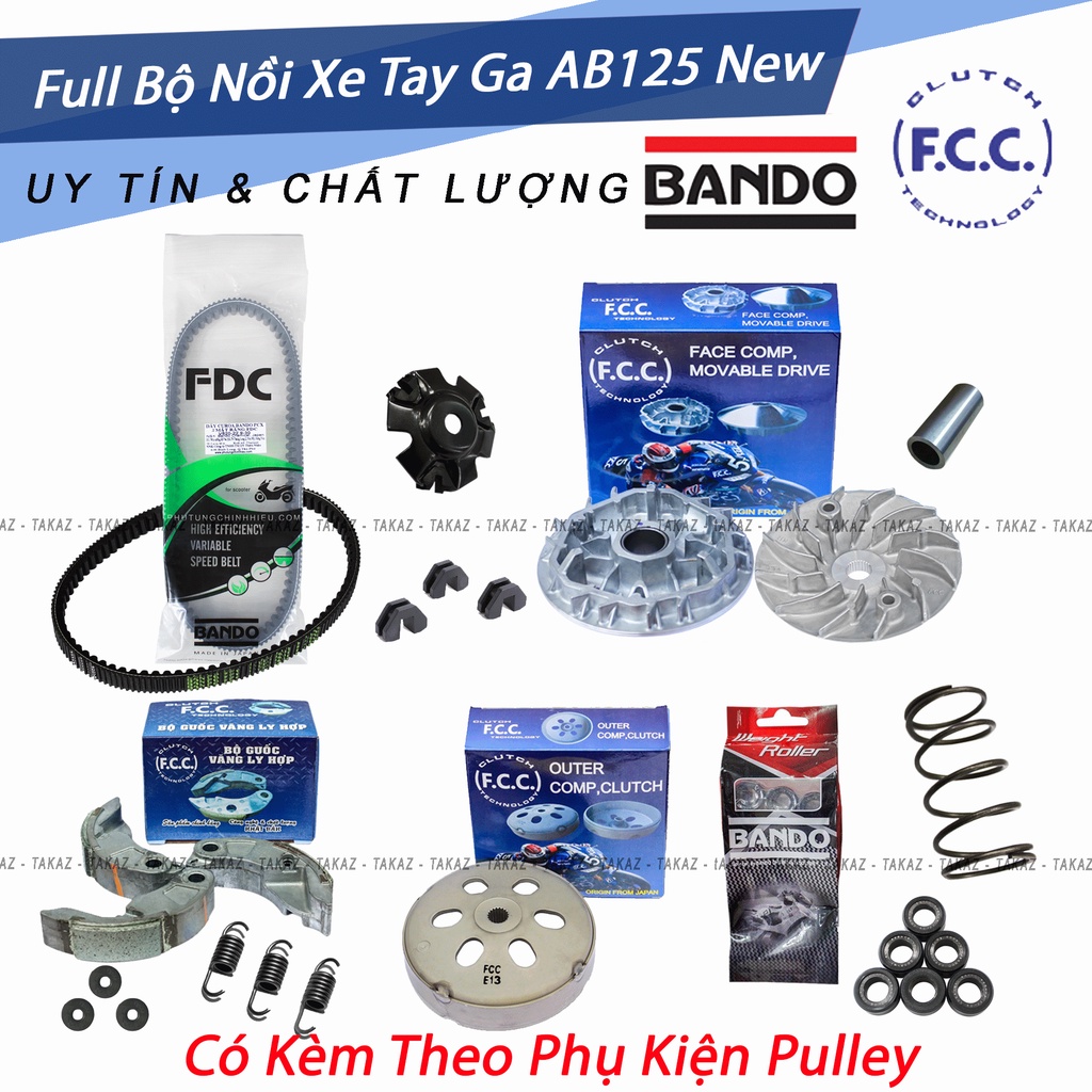 Full bộ nồi FCC trước và nồi sau xe Air blade 125 Đời 2016 - 2018 FCC công nghệ Japan