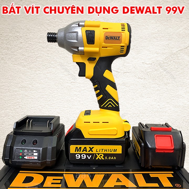 [FREESHIP] Máy chuyên bắt vít DEWALT 99V - Máy bắt vít Dewalt - 100% Lõi Đồng - Vặn vít chuyên dụng - 2  Pin 10 CELL