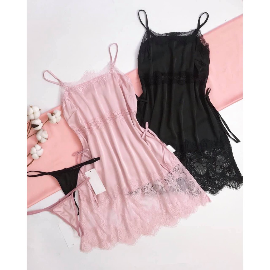 ♥️[Q11.HCM] ♥️[LL687] Váy ngủ sexy Vải Satin - Đầm ngủ hai dây quyến rũ  Cô chủ nhỏ chuyên sỉ