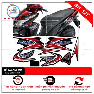 Tem xe Click 125i đỏ đen mẫu zin