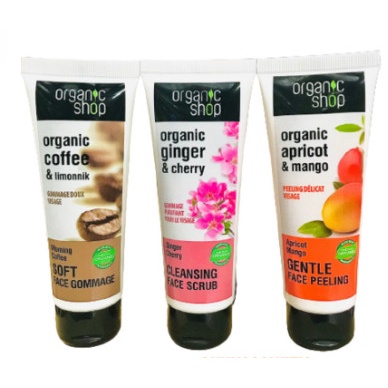 Tẩy da chết vùng mặt Organic Shop chiết xuất hạt cà phê trắng da se khít lỗ chân lông ngăn ngừa mụn