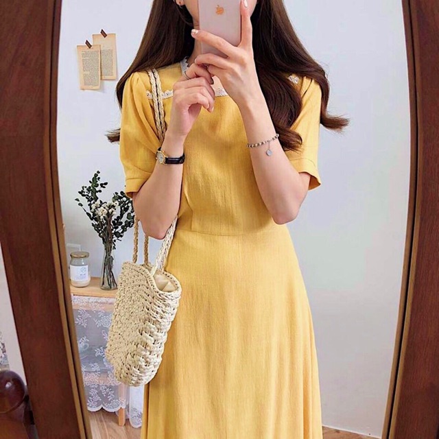 [Mã FATHANG5 giảm 10K đơn 50K] Đầm viền ren form dài 2 màu (kèm hình thật) | BigBuy360 - bigbuy360.vn
