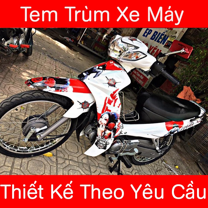 Tem Trùm Xe Blade Samurai Đỏ Trắng