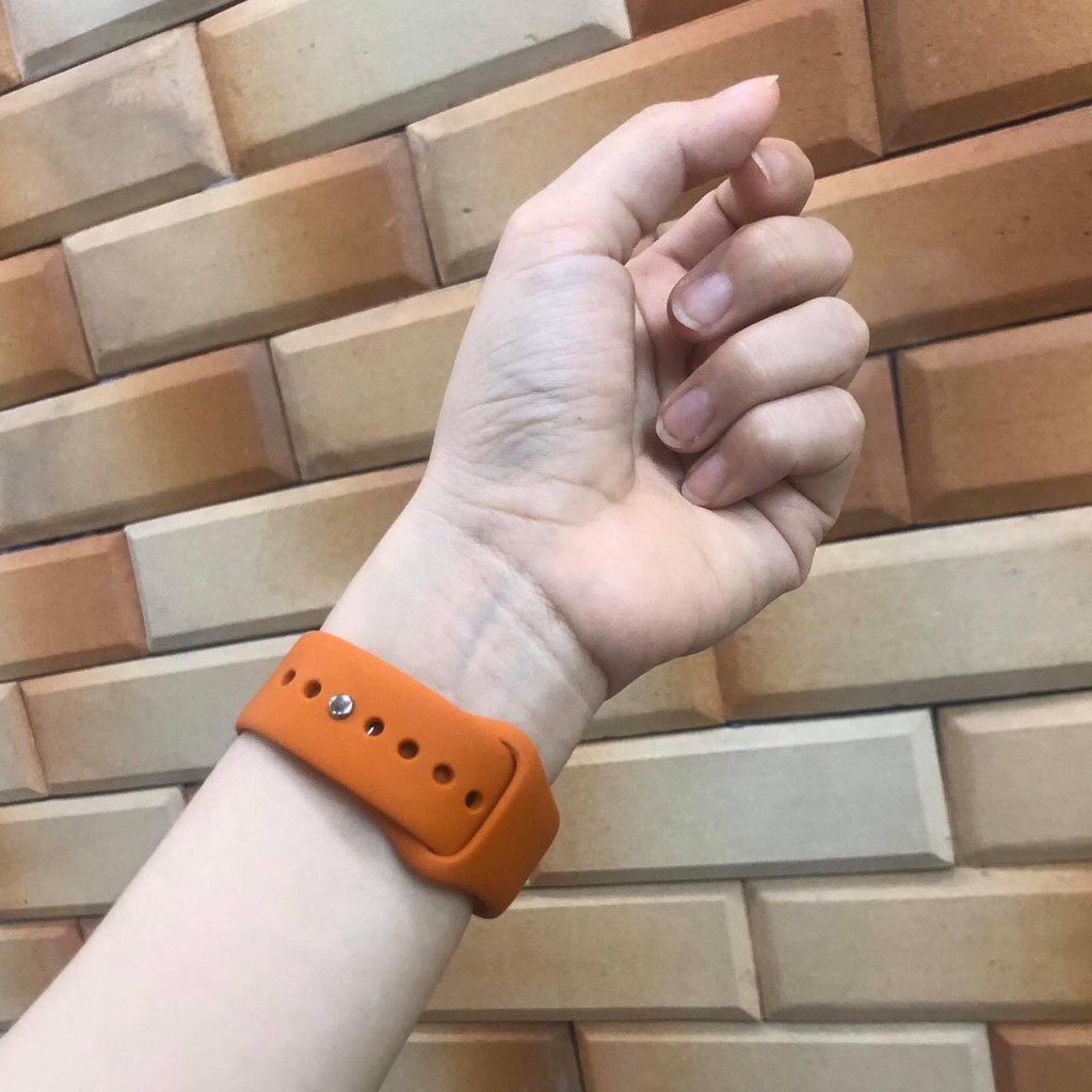 [ HOT - CAM ĐẤT] Dây đeo cao su Đồng hồ thông minh màu cam đât best seller