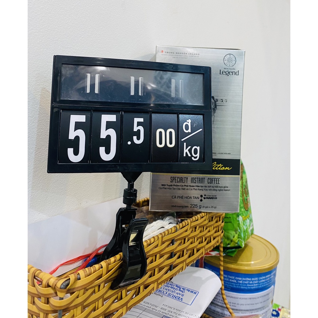 Bảng giá siêu thị, kẹp bảng giá siêu thị màu đen, có bộ số lật và ô ghi tên sản phẩm siêu tiện dụng, kích thước 12 x 8,5