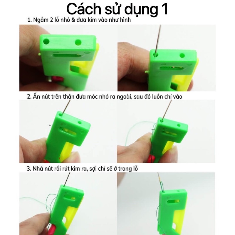 Dụng cụ xỏ kim chỉ siêu nhanh, xỏ kim tự động.