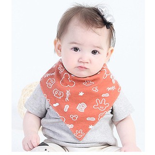 Khăn Choàng Cổ Hai Lớp In Hình Tam Giác Chất Liệu Cotton Phong Cách Hàn Quốc Cho Bé