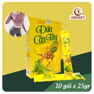 Thạch Dứa Cần Tây Collagen Plus Hộp 250g - Thạch dai giòn giảm cân an toàn, detox thải độc, đẹp dáng sáng da - CRICKET