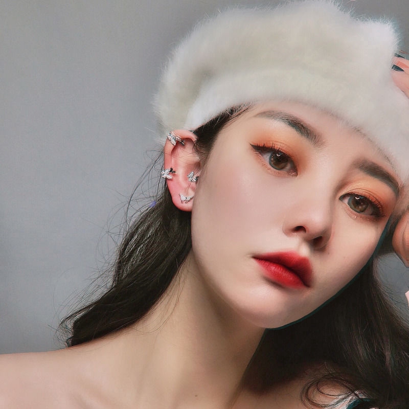 Hoa Tai Dáng Dài Hình Bướm Đính Đá Nhân Tạo Thời Trang