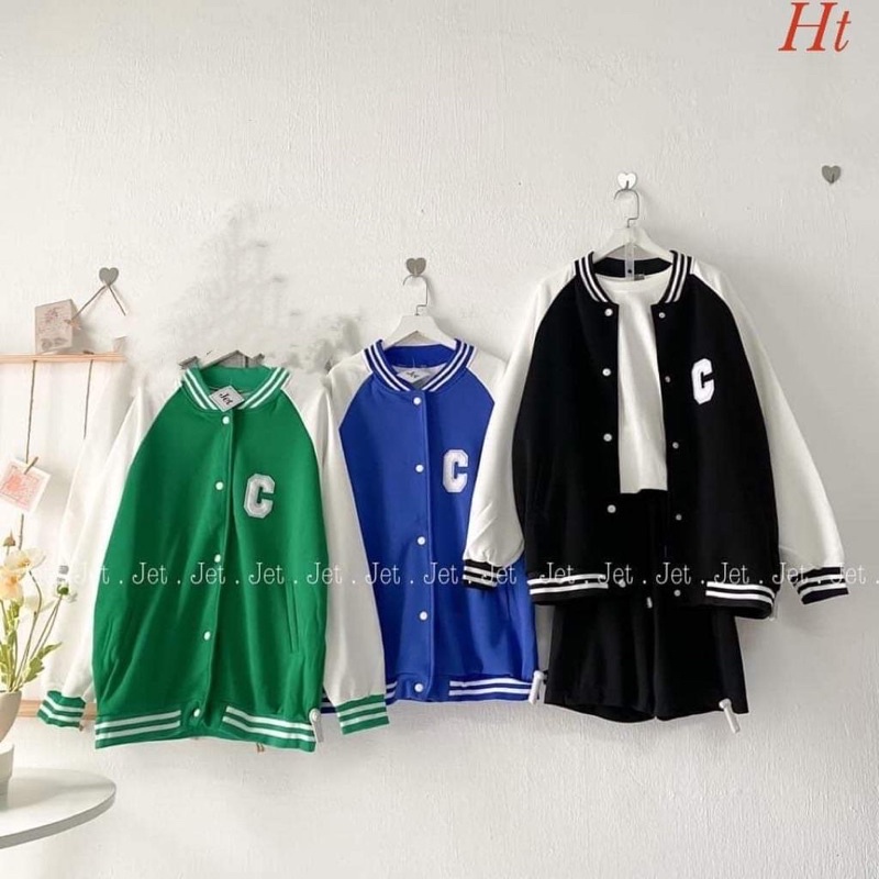 Áo bomber nỉ chữ C H2A799