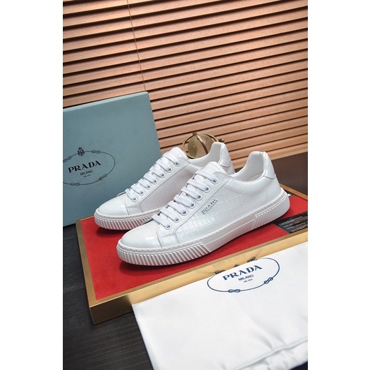 Giày thể thao nam thương hiệu Prada cao cấp da thật dập vân da cá sấu