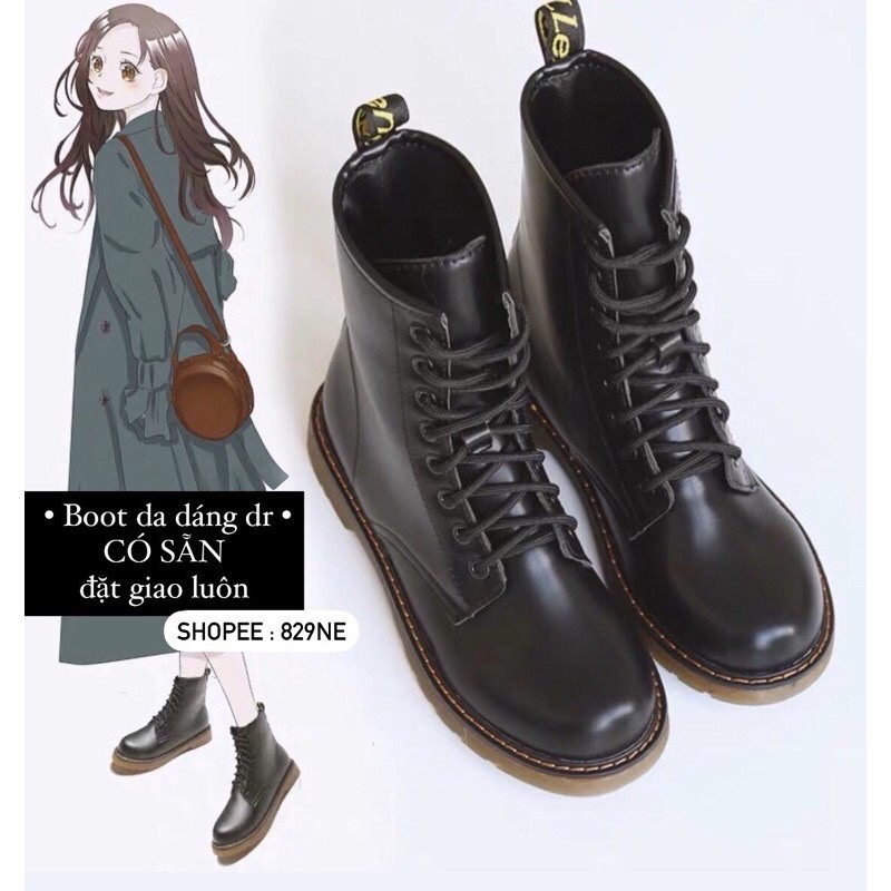 Sẵn / boot da DR martens👍🏻 giày dr Jennie blackpink cao cổ | bốt da nữ 🚒 boot đế kếp (Giao luôn!