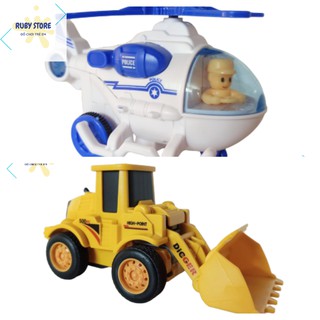 COMBO XE CÔNG TRƯỜNG BIẾN HÌNH ROBOT VÀ MÁY BAY TRỰC THĂNG (chạy trớn)