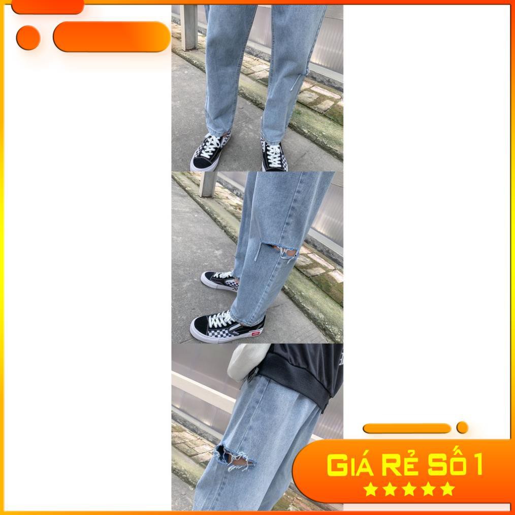 [ Baggy Style ] Quần Jeans Baggy Dáng Rách Cạnh 2021 tại Thế Giới Quần Jeans Nam