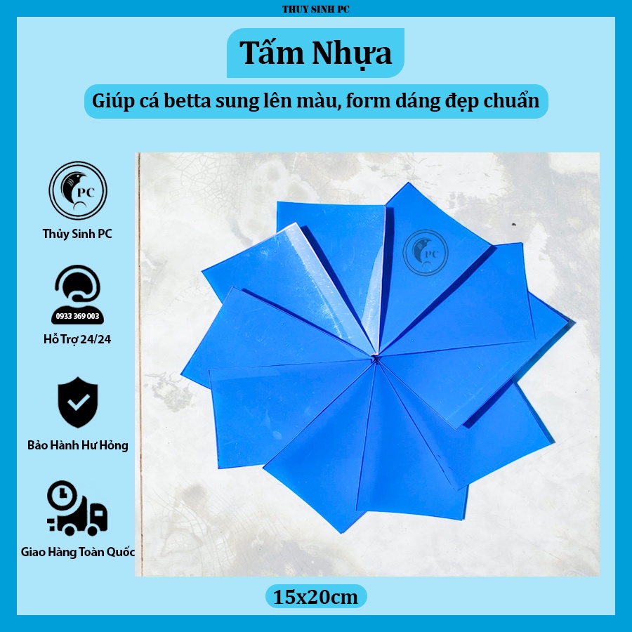 Tấm nhựa che cá betta size 15x20cm ngăn cá giúp cá sung