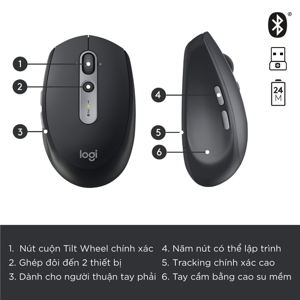 Chuột vi tính không dây Logitech M590 - Hàng Chính Hãng