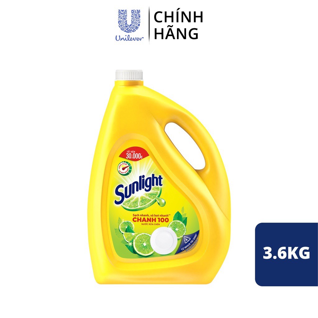 [Hoả tốc HCM] Nước Rửa Chén Sunlight Can 3,6kg (BIBISTORE)