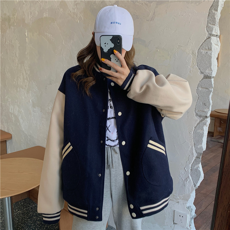 [Áo bomber nữ khoác ngoài kiểu bóng chày] áo bomber nữ from rộng bigsize nỉ kiểu bóng chày thời trang ulzzang hàn quốc | BigBuy360 - bigbuy360.vn