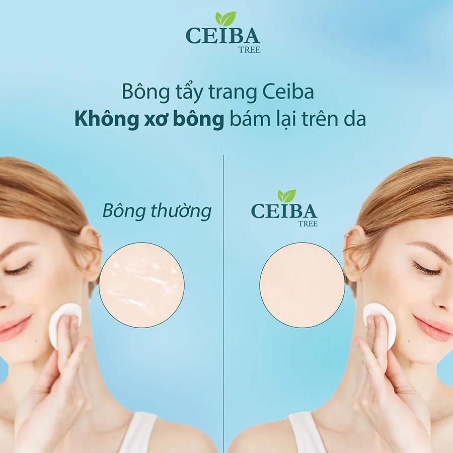 COMBO 2 Bông Tẩy Trang Ceiba 100% Cotton Tree 120 Miếng